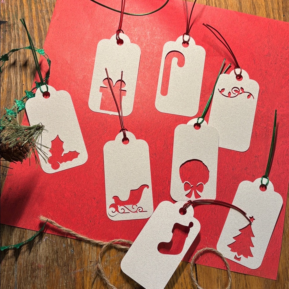 Set of 16 Hand Made Christmas Holiday Gift Tags